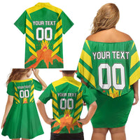 Custom Cricket Windwards Volcanoes Family Matching Off Shoulder Short Dress and Hawaiian Shirt All The Best LAVA Boys
