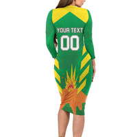 Custom Cricket Windwards Volcanoes Long Sleeve Bodycon Dress All The Best LAVA Boys