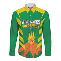 Custom Cricket Windwards Volcanoes Long Sleeve Button Shirt All The Best LAVA Boys