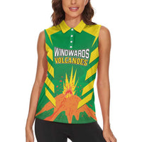 Custom Cricket Windwards Volcanoes Women Sleeveless Polo Shirt All The Best LAVA Boys