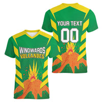 Custom Cricket Windwards Volcanoes Women V-Neck T-Shirt All The Best LAVA Boys