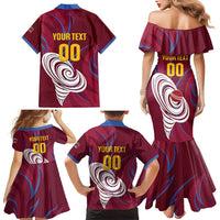 Custom Cricket Leeward Hurricanes Family Matching Mermaid Dress and Hawaiian Shirt Come On Hurricanes Boys