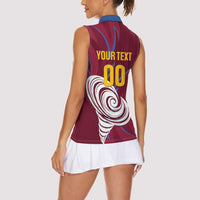 Custom Cricket Leeward Hurricanes Women Sleeveless Polo Shirt Come On Hurricanes Boys