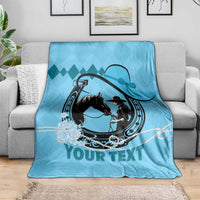 Personalized Kentucky Horse Racing Blanket Beauty and The Horse Blue Version LT01
