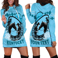 Personalized Kentucky Horse Racing Hoodie Dress Beauty and The Horse Blue Version LT01
