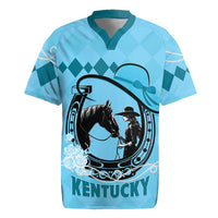 Personalized Kentucky Horse Racing Rugby Jersey Beauty and The Horse Blue Version LT01
