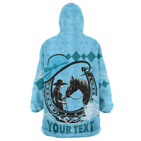 Personalized Kentucky Horse Racing Wearable Blanket Hoodie Beauty and The Horse Blue Version LT01
