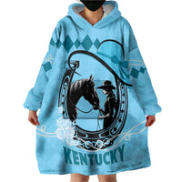 Personalized Kentucky Horse Racing Wearable Blanket Hoodie Beauty and The Horse Blue Version LT01