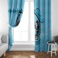 Personalized Kentucky Horse Racing Window Curtain Beauty and The Horse Blue Version LT01