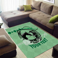 Personalized Kentucky Horse Racing Area Rug Beauty and The Horse Green Version LT01