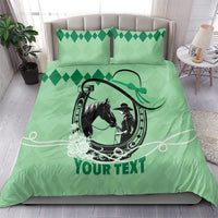 Personalized Kentucky Horse Racing Bedding Set Beauty and The Horse Green Version LT01
