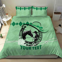 Personalized Kentucky Horse Racing Bedding Set Beauty and The Horse Green Version LT01
