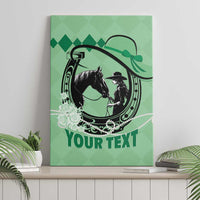 Personalized Kentucky Horse Racing Canvas Wall Art Beauty and The Horse Green Version LT01