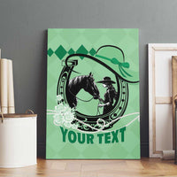 Personalized Kentucky Horse Racing Canvas Wall Art Beauty and The Horse Green Version LT01