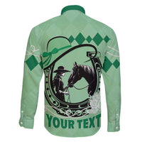Personalized Kentucky Horse Racing Family Matching Puletasi and Hawaiian Shirt Beauty and The Horse Green Version LT01