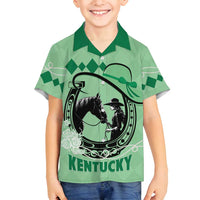 Personalized Kentucky Horse Racing Family Matching Puletasi and Hawaiian Shirt Beauty and The Horse Green Version LT01