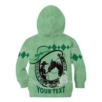 Personalized Kentucky Horse Racing Kid Hoodie Beauty and The Horse Green Version LT01
