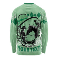 Personalized Kentucky Horse Racing Long Sleeve Shirt Beauty and The Horse Green Version LT01