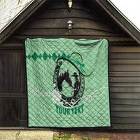 Personalized Kentucky Horse Racing Quilt Beauty and The Horse Green Version LT01