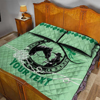 Personalized Kentucky Horse Racing Quilt Bed Set Beauty and The Horse Green Version LT01