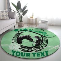 Personalized Kentucky Horse Racing Round Carpet Beauty and The Horse Green Version LT01