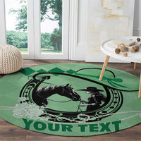 Personalized Kentucky Horse Racing Round Carpet Beauty and The Horse Green Version LT01