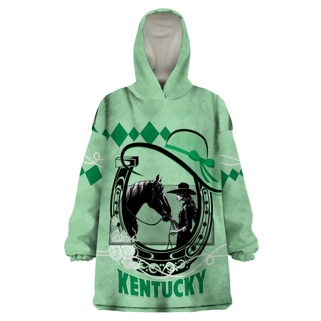 Personalized Kentucky Horse Racing 2024 Wearable Blanket Hoodie Beauty and The Horse Green Version