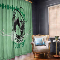 Personalized Kentucky Horse Racing Window Curtain Beauty and The Horse Green Version LT01