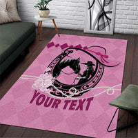 Personalized Kentucky Horse Racing Area Rug Beauty and The Horse Pink Version LT01