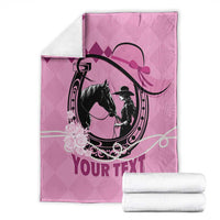 Personalized Kentucky Horse Racing Blanket Beauty and The Horse Pink Version LT01