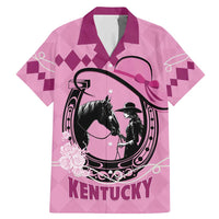 Personalized Kentucky Horse Racing Family Matching Mermaid Dress and Hawaiian Shirt Beauty and The Horse Pink Version LT01