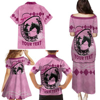 Personalized Kentucky Horse Racing Family Matching Puletasi and Hawaiian Shirt Beauty and The Horse Pink Version LT01