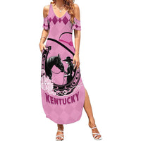 Personalized Kentucky Horse Racing Summer Maxi Dress Beauty and The Horse Pink Version LT01
