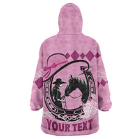 Personalized Kentucky Horse Racing Wearable Blanket Hoodie Beauty and The Horse Pink Version LT01