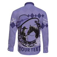 Personalized Kentucky Horse Racing Family Matching Long Sleeve Bodycon Dress and Hawaiian Shirt Beauty and The Horse Purple Version LT01