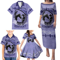 Personalized Kentucky Horse Racing Family Matching Puletasi and Hawaiian Shirt Beauty and The Horse Purple Version LT01
