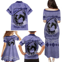 Personalized Kentucky Horse Racing Family Matching Puletasi and Hawaiian Shirt Beauty and The Horse Purple Version LT01