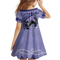 Personalized Kentucky Horse Racing Family Matching Short Sleeve Bodycon Dress and Hawaiian Shirt Beauty and The Horse Purple Version LT01