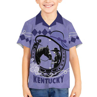 Personalized Kentucky Horse Racing Family Matching Short Sleeve Bodycon Dress and Hawaiian Shirt Beauty and The Horse Purple Version LT01