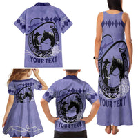 Personalized Kentucky Horse Racing Family Matching Tank Maxi Dress and Hawaiian Shirt Beauty and The Horse Purple Version LT01