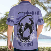Personalized Kentucky Horse Racing Hawaiian Shirt Beauty and The Horse Purple Version LT01