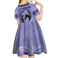 Personalized Kentucky Horse Racing Kid Short Sleeve Dress Beauty and The Horse Purple Version LT01