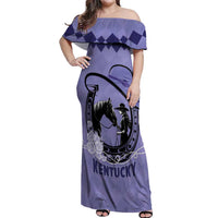 Personalized Kentucky Horse Racing Off Shoulder Maxi Dress Beauty and The Horse Purple Version LT01