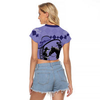 Personalized Kentucky Horse Racing Raglan Cropped T Shirt Beauty and The Horse Purple Version LT01
