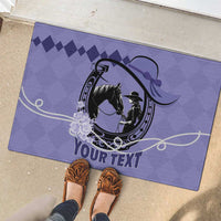 Personalized Kentucky Horse Racing Rubber Doormat Beauty and The Horse Purple Version LT01