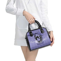 Personalized Kentucky Horse Racing Shoulder Handbag Beauty and The Horse Purple Version LT01