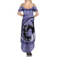 Personalized Kentucky Horse Racing Summer Maxi Dress Beauty and The Horse Purple Version LT01