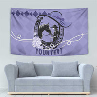 Personalized Kentucky Horse Racing Tapestry Beauty and The Horse Purple Version LT01