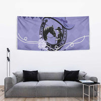 Personalized Kentucky Horse Racing Tapestry Beauty and The Horse Purple Version LT01