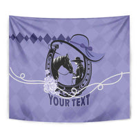 Personalized Kentucky Horse Racing Tapestry Beauty and The Horse Purple Version LT01